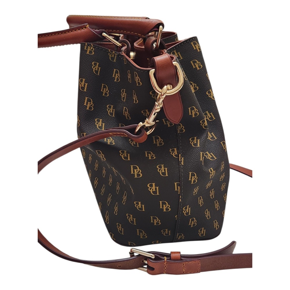 Dooney & Bourke Gretta Small Lexington Monogram Crossbody Bag Brown Tan - Picture 8 of 10